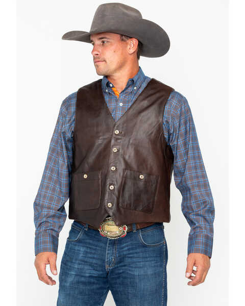 Image #1 - Outback Trading Co. Men's Wynard Button Pocket Vest , Brown, hi-res