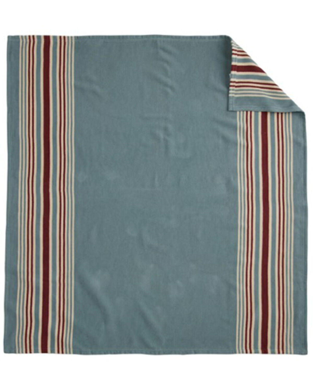 Image #3 - Pendleton Carico Lake / Stripe Organic Cotton Throw Gift Pack - 2 Piece, Blue, hi-res
