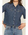 Image #3 - Levi's Women's Dark Wash Rinoa Camp Short Sleeve Snap Denim Shirt, Dark Wash, hi-res