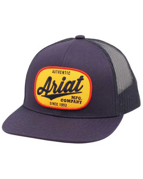Ariat Men's MPG Oval Logo Patch Ball Cap, Navy, hi-res