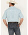 Image #4 - George Strait by Wrangler Men's Plaid Print Short Sleeve Button-Down Western Shirt, Aqua, hi-res