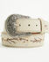 Image #1 - Shyanne Women's Corrine Floral Embroidered Leather Belt, Cream, hi-res