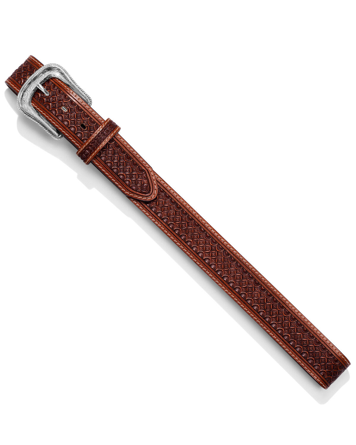 Image #3 - Leegin Men's Diamondback Western Belt, Brown, hi-res