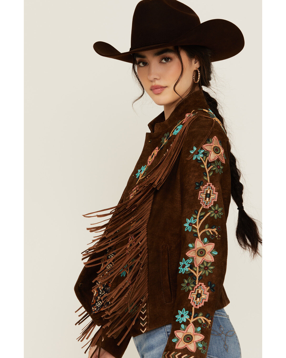 Image #2 - Scully Women's Floral Beaded Leather Jacket, , hi-res