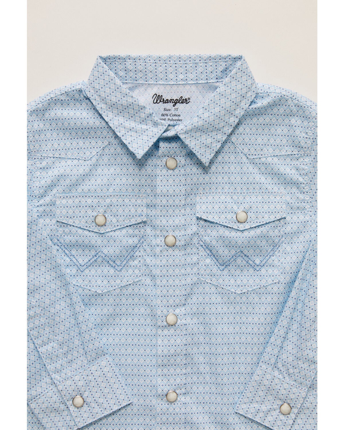 Image #2 - Wrangler Toddler Boys' Geo Print Long Sleeve Snap Western Shirt, Blue, hi-res