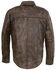 Image #3 - Milwaukee Leather Men's Distressed Brown Light Leather Snap Front Shirt - 5X, Black/tan, hi-res