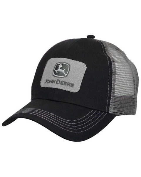John Deere Men's Black & Grey Tactical MTO Logo Patch Mesh-Back Ball Cap , Black, hi-res