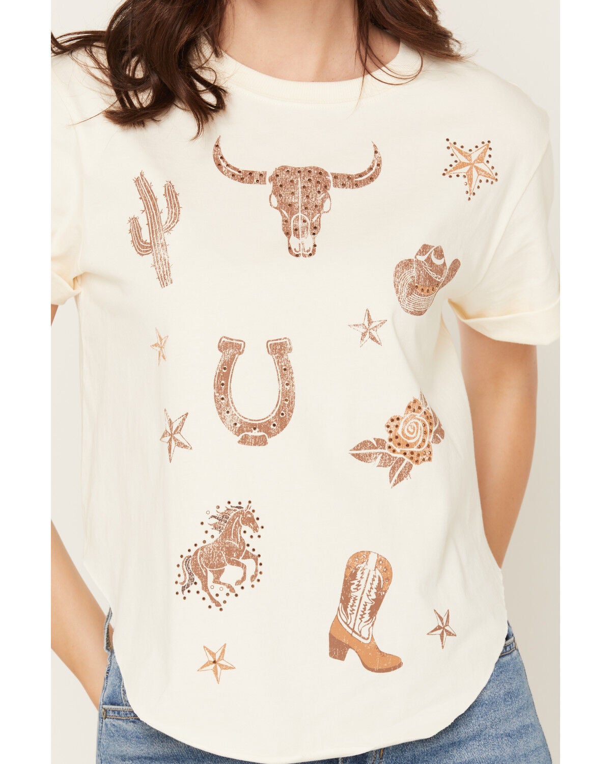 Image #3 - Idyllwind Women's Icons Short Sleeve Graphic Tee, Cream, hi-res