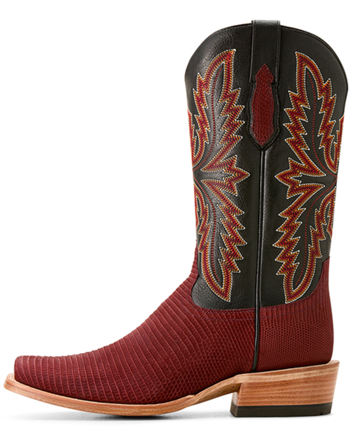 Image #2 - Ariat Men's Futurity Relentless Gold Rush Exotic Lizard Western Boots - Square Toe, Red, hi-res