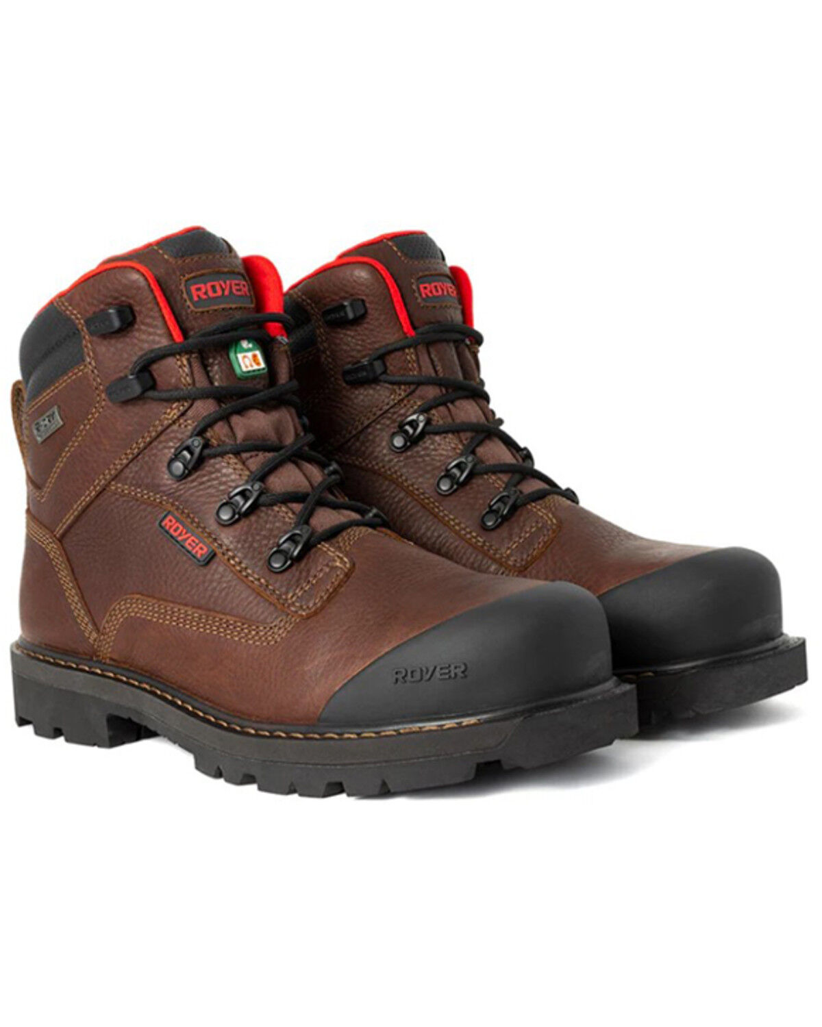 Image #1 - ROYER Men's 6" Revolt R-Dry Work Boots - Carbon Toe, Red, hi-res