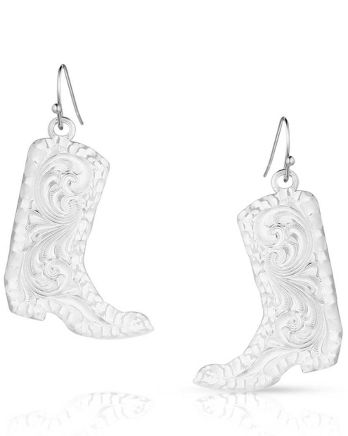 Image #1 - Montana Silversmiths Women's Chiseled Boots Earrings, Silver, hi-res