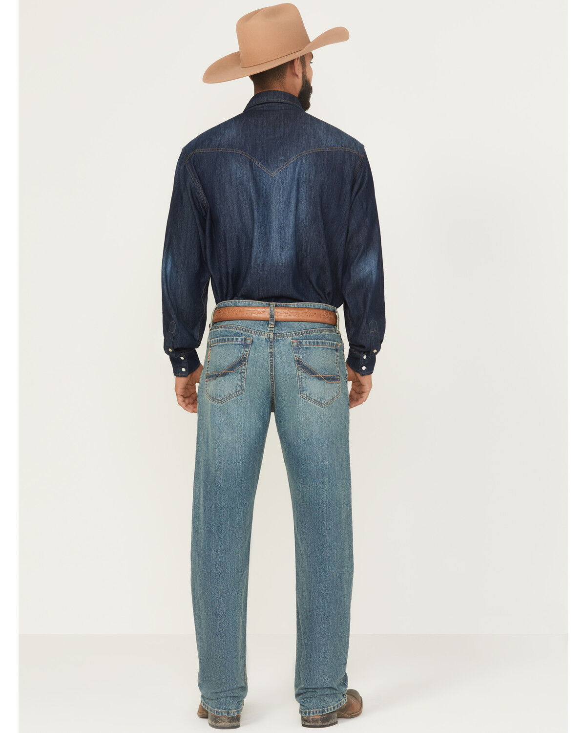 Image #3 - Cinch Men's Medium Wash Relaxed Bootcut Performance Stretch Denim Jeans, Medium Wash, hi-res