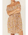 Patrons of Peace Women's Redondo Floral Print Off Shoulder Dress, Orange, hi-res