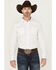 Image #1 - Cody James Men's North Star Jacquard Geo Print Long Sleeve Pearl Snap Western Shirt, Ivory, hi-res