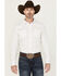 Image #1 - Cody James Men's North Star Jacquard Geo Print Long Sleeve Pearl Snap Western Shirt , Ivory, hi-res
