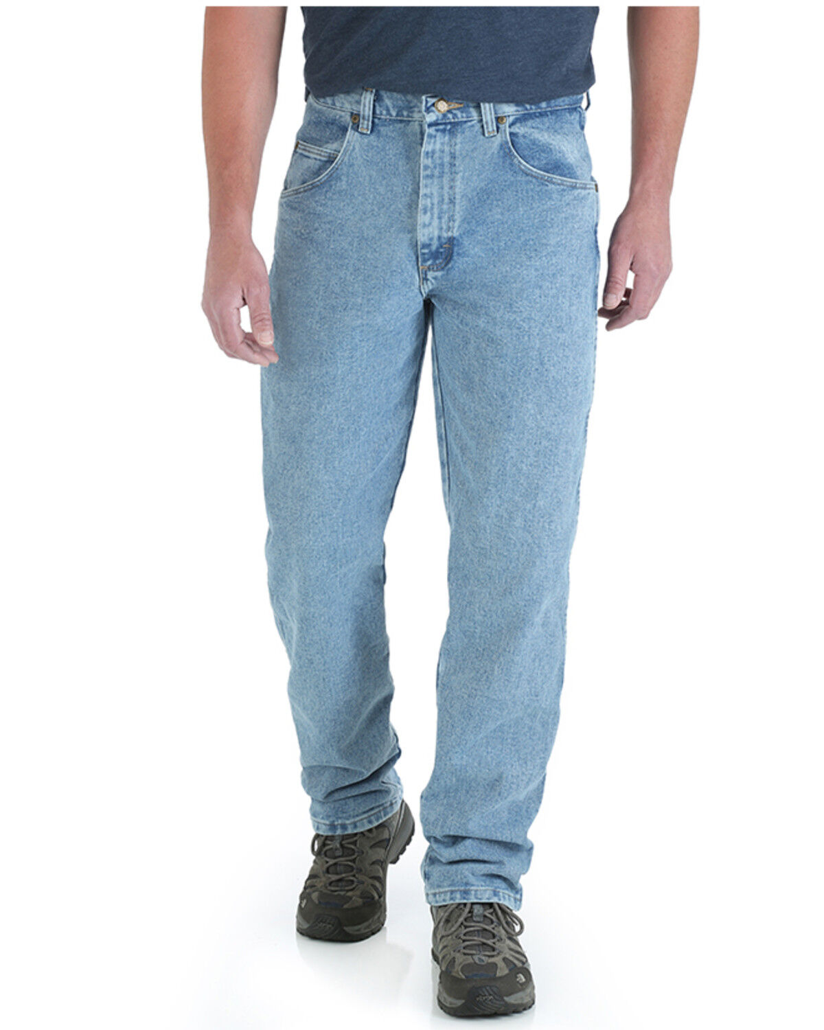 Image #1 - Wrangler Men's Vintage Indigo Wash Trail Trekker Relaxed Work Jeans - Big, Blue, hi-res