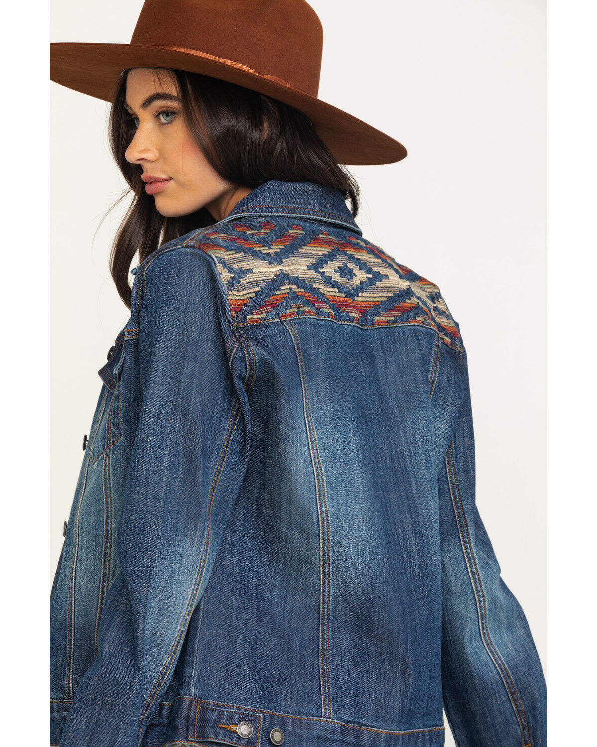 Image #5 - Stetson Women's Serape Back Denim Jacket, , hi-res
