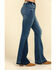 Image #3 - Rock & Roll Denim Women's Medium Dark Flare Jeans , Blue, hi-res