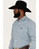 Image #2 - Kimes Ranch Men's Taos Small Plaid Print Long Sleeve Button Down Western Shirt, Blue, hi-res