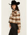 Image #2 - Cleo + Wolf Women's Clara Color Block Plaid Print Button-Down Shacket, Caramel, hi-res