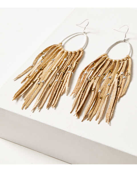 Image #1 - Idyllwind Women's Morena Beaded Fringe Earrings , Gold, hi-res