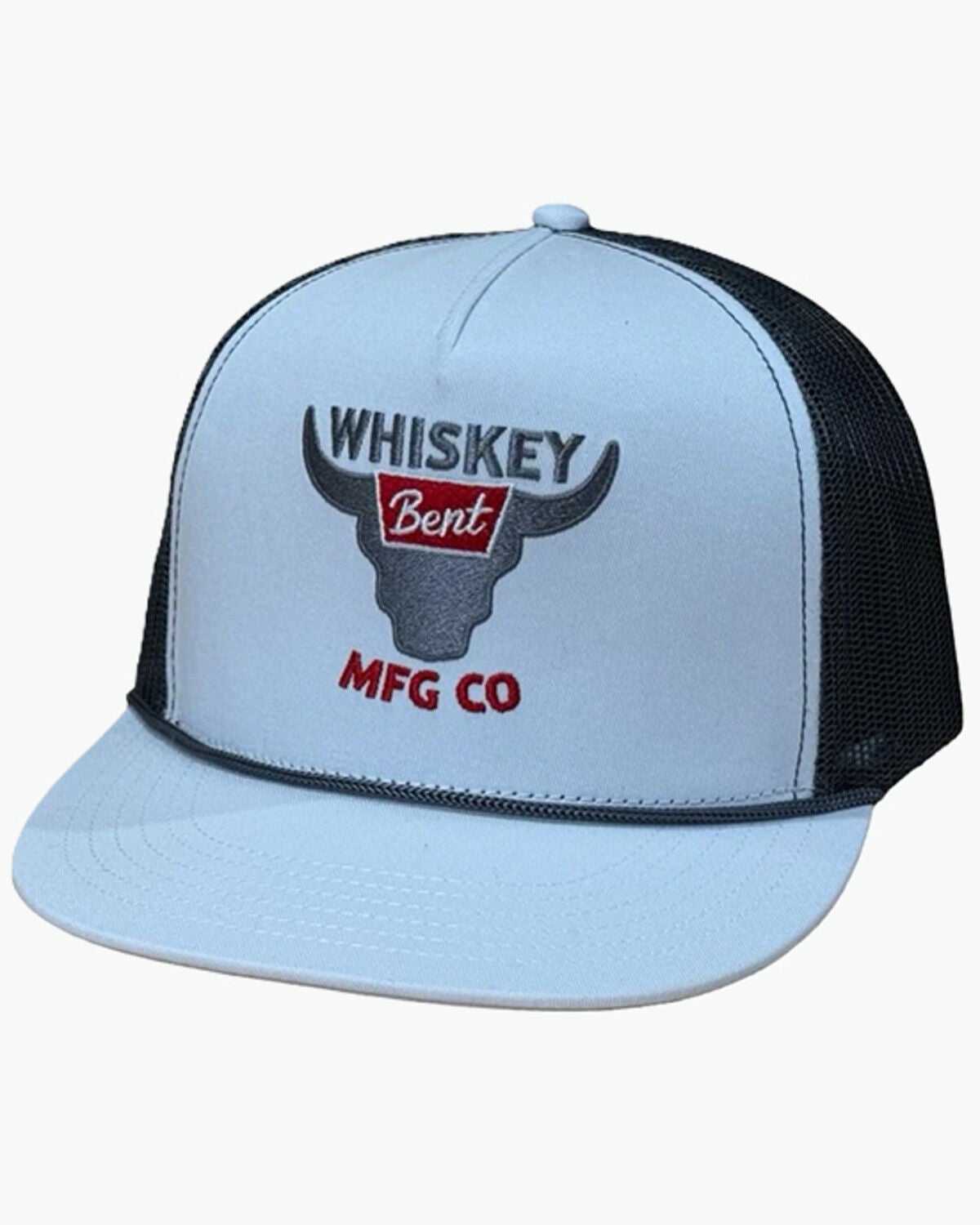 Image #1 - Whiskey Bent Men's Bull Embroidered Ball Cap, White, hi-res