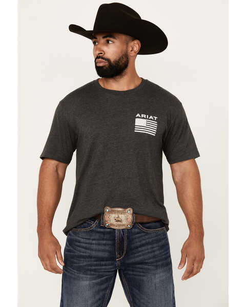 Ariat Men's Freedom Short Sleeve Graphic T-Shirt, Black, hi-res