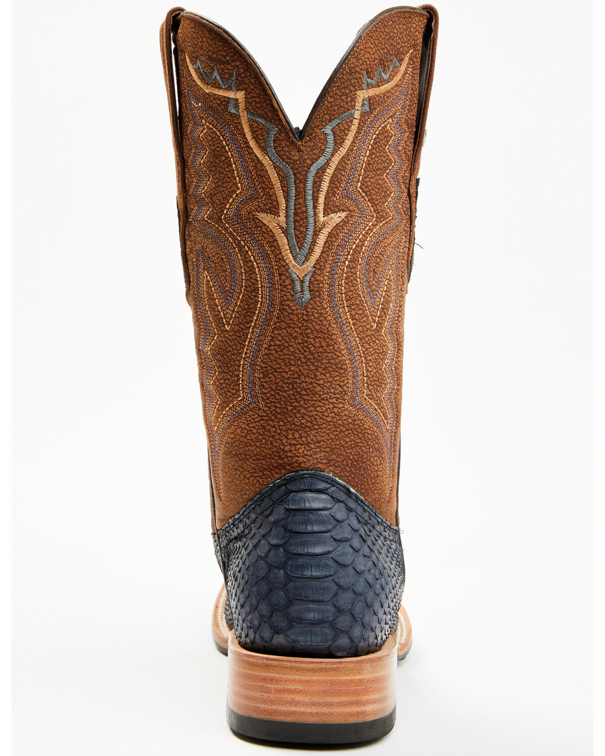 Image #5 - Tanner Mark Men's Exotic Python Western Boots - Broad Square Toe, Blue, hi-res