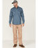 Cody James Men's FR Foulard Print Long Sleeve Pearl Snap Work Shirt , Medium Blue, hi-res