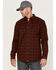 Image #1 - Cody James Men's FR Plaid Print Long Sleeve Snap Work Shirt - Tall, Dark Red, hi-res