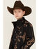 Image #2 - Hooey Boys' Southwestern Print Softshell Jacket, Black, hi-res