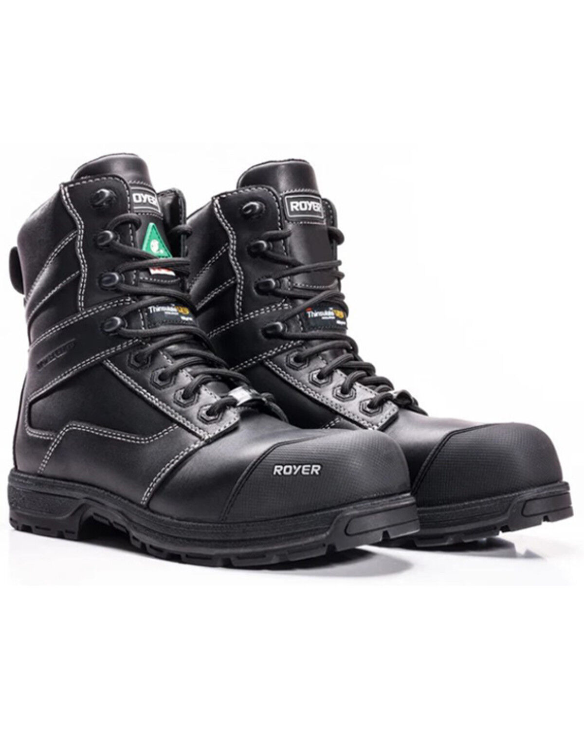Image #1 - ROYER Men's 8" Agility Arctic Grip Waterproof Work Boots - Composite Toe, Black, hi-res