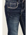 Image #2 - Shyanne Girls' Medium Wash Cowhide Patch Pocket Stretch Bootcut Jeans , Blue, hi-res