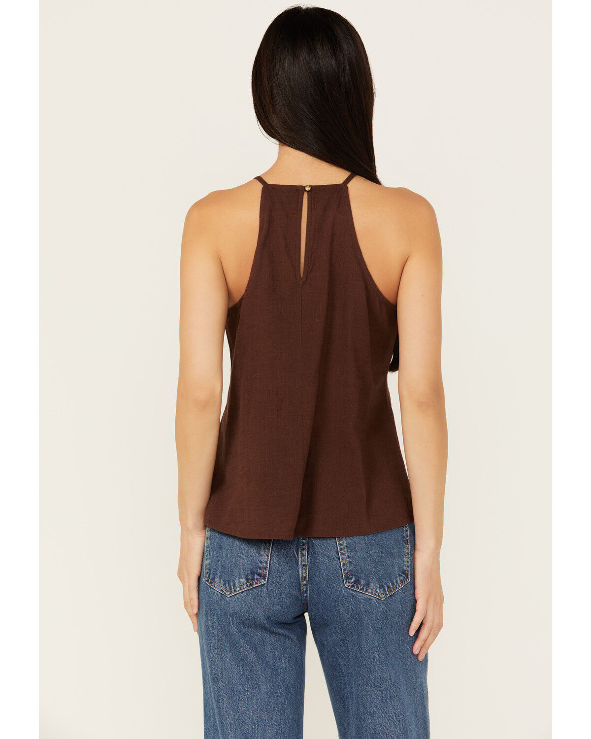 Image #4 - Shyanne Women's Embellished Halter Tank, Dark Brown, hi-res