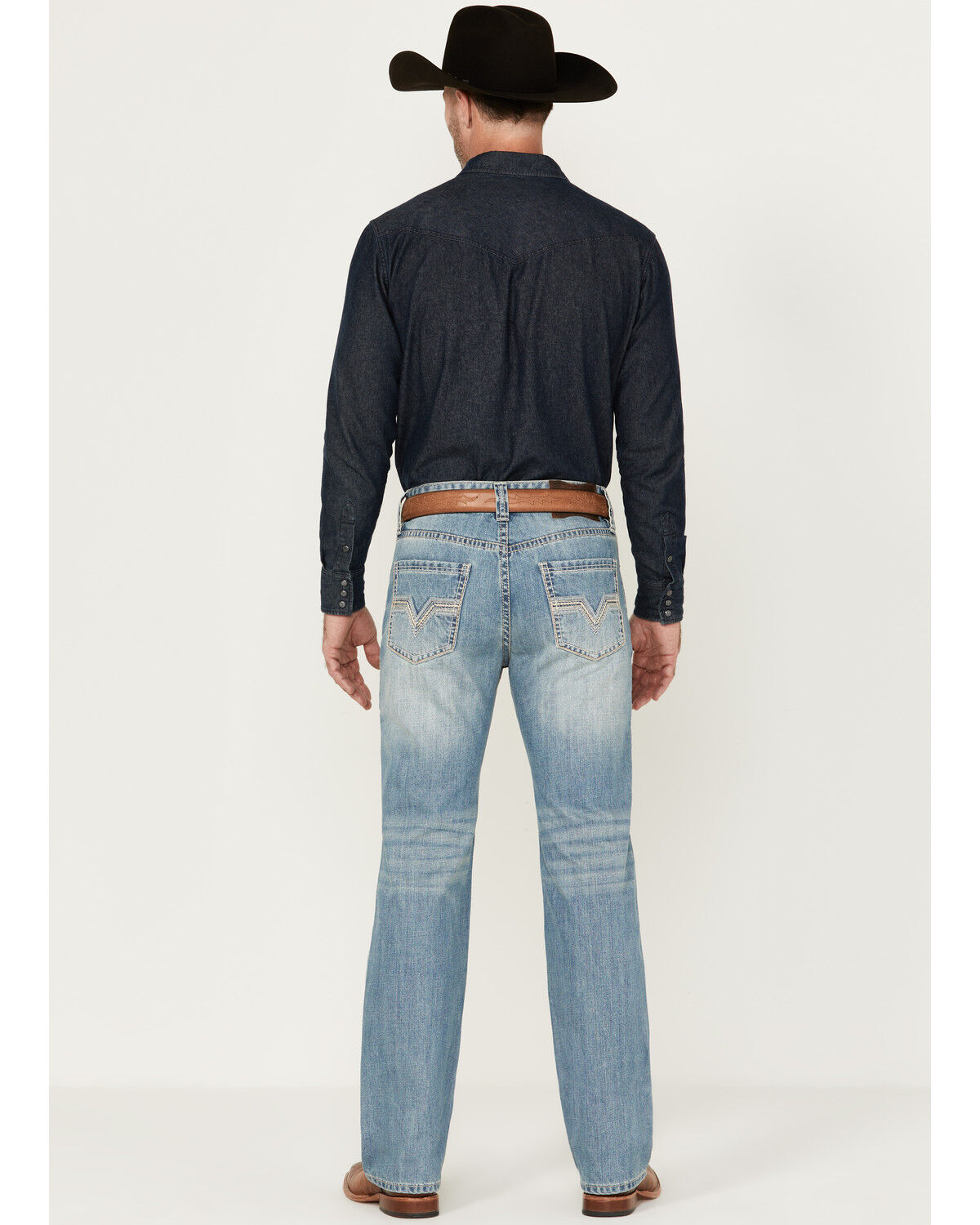 Image #3 - Rock & Roll Denim Men's Double Barrel Medium Vintage Wash Relaxed Stretch Denim Jeans, Medium Wash, hi-res