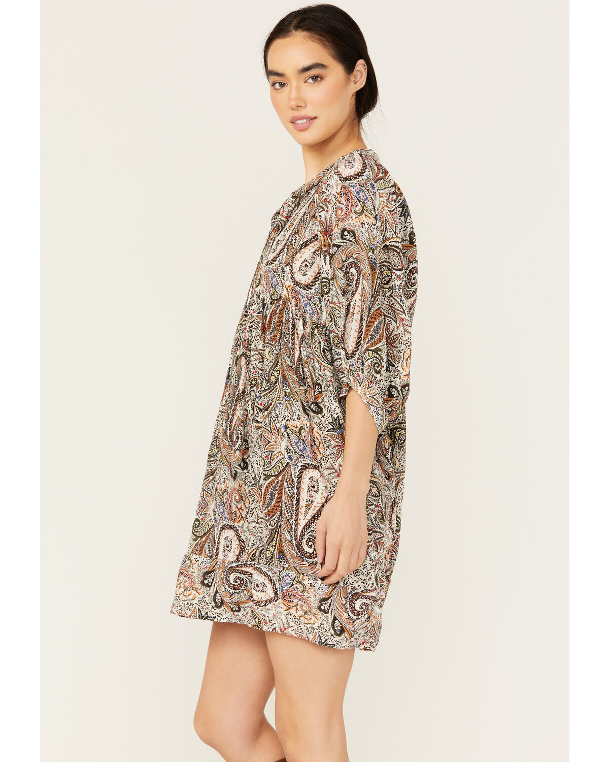 Image #2 - Revel Women's Paisley Print Mini Dress, Black, hi-res