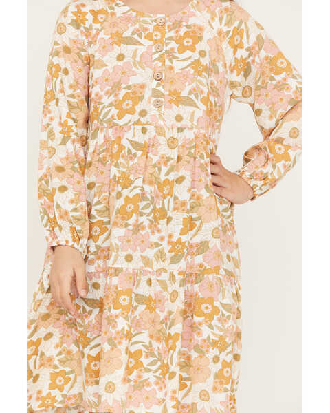 Image #3 - Hayden LA Girls' Floral Mini Dress , Mustard, hi-res