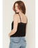 Image #6 - Idyllwind Women's Sage Satin Lace Cami, Black, hi-res
