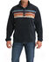 Image #1 - Cinch Men's Striped Print Quarter Snap Long Sleeve Pullover, Navy, hi-res