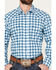 Image #3 - Roper Men's Amarillo Plaid Print Long Sleeve Stretch Western Pearl Snap Shirt, Blue, hi-res