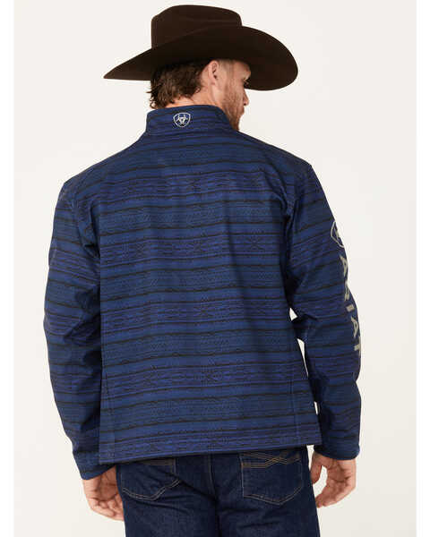 Image #4 - Ariat Men's Logo 2.0 Southwestern Softshell Jacket, Blue, hi-res