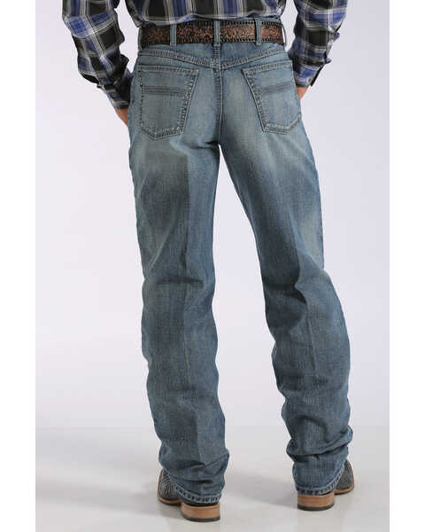 Image #2 - Cinch Men's Black Label 2.0 Medium Wash Loose Fit Tapered Denim Jeans , Indigo, hi-res