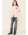 Shyanne Girls' Peplum Horse Heart Embroidered Hooded Zip-Front Jacket, Pink, hi-res