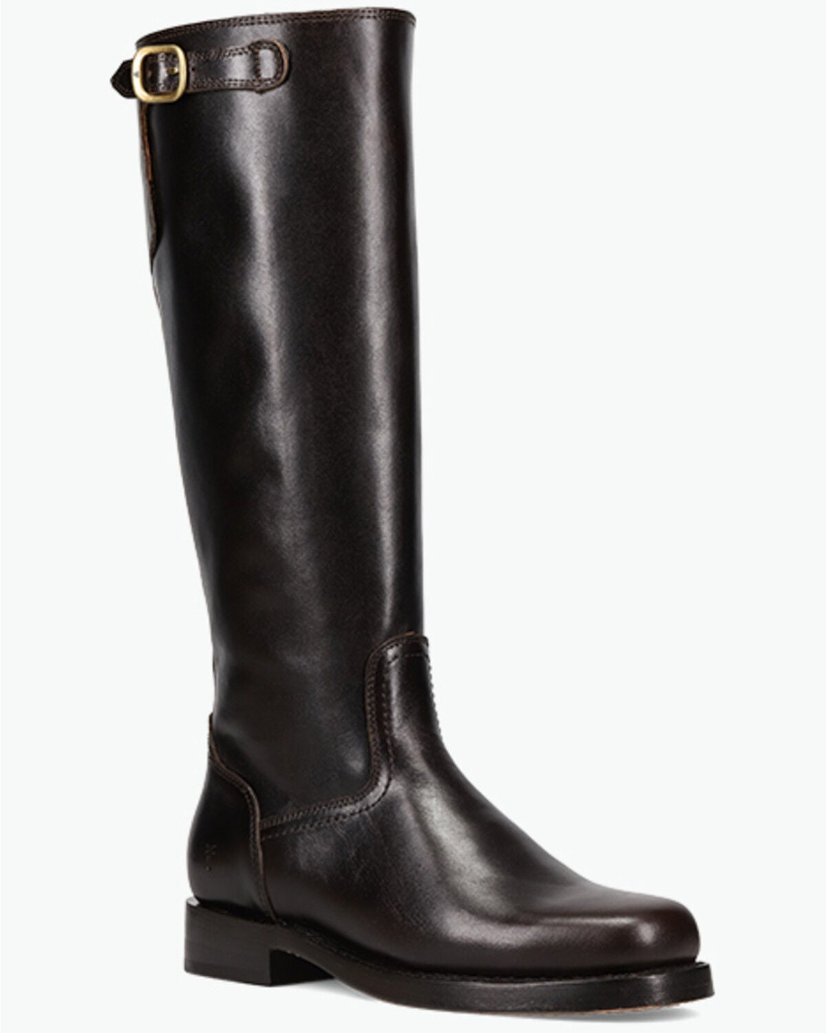 Image #1 - Frye Women's Campus Low Heel Tall Riding Fashion Boots - Round Toe, Dark Brown, hi-res