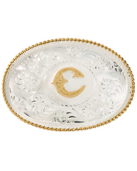Montana Silversmiths Initial "C" Buckle, Silver, hi-res