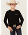Image #1 - Cowboy Hardware Boys' Triple Barb Ghost Long Sleeve Graphic T-Shirt, Black, hi-res