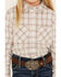 Image #2 - Shyanne Girls' Plaid Print Long Sleeve Snap Western Shirt, Off White, hi-res