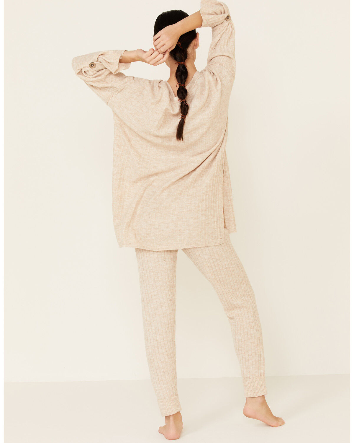 Image #3 - Free People Women's Around The Clock Jogger Sweatpants, Oatmeal, hi-res