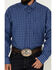 Image #3 - George Strait by Wrangler Men's Plaid Print Long Sleeve Button-Down Western Shirt, Dark Blue, hi-res