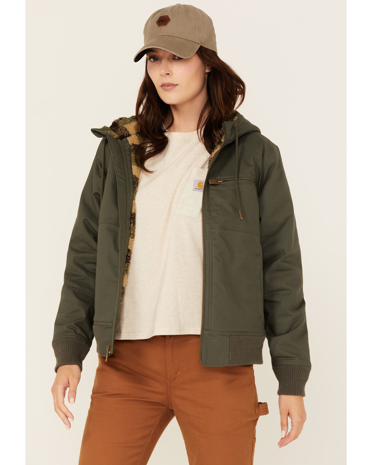 Lucky Brand Workwear Women s Chore Sherpa Lined Hooded Work Jacket Sheplers